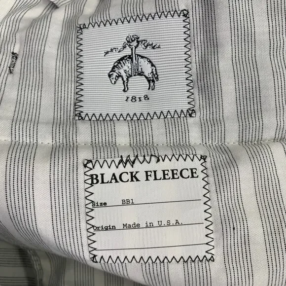 BLACK FLEECE Size 38 Black White Checkered Wool Notch Lapel Suit